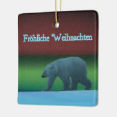 Frohliche Weihnachten - Polar Lights Polar Bear Keramikornament (Links)
