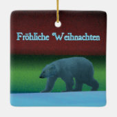 Frohliche Weihnachten - Polar Lights Polar Bear Keramikornament (Rückseite)