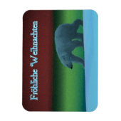 Frohliche Weihnachten - Polar Lights Polar Bear Magnet (Vertikal)