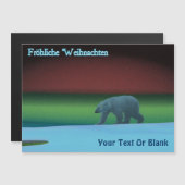 Fröhliche Weihnachten - Polar Lights Polar Bear Magnetkarte (Vorne/Hinten)