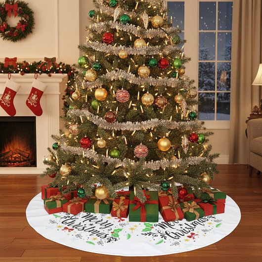 Fröhliche Weihnachten Polyester Weihnachtsbaumdecke