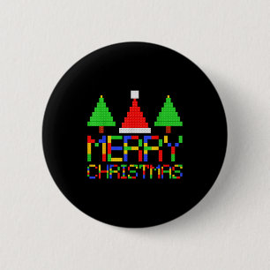 Fröhliche Weihnachten Pyjama Blöcke Bauherren Jung Button
