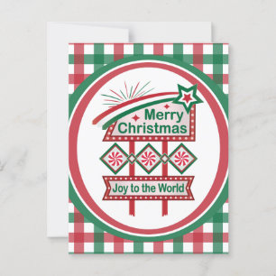 Fröhliche Weihnachten Retro-Marquee – Freude auf d Postkarte