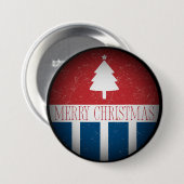 Fröhliche Weihnachten Retro Patriotisch  Button (Vorne & Hinten)