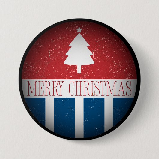 Fröhliche Weihnachten Retro Patriotisch  Button (Vorderseite)