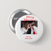 Fröhliche Weihnachten Retro-Weihnachtsbaum Kinderf Button (Vorne & Hinten)