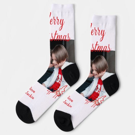 Fröhliche Weihnachten Retro-Weihnachtsbaum Kinderf Socken (Linkes Detail)
