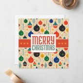 Fröhliche Weihnachten Retro-Weihnachtskarte Mitteilungskarte (Vorderseite/Rückseite Beispiel)