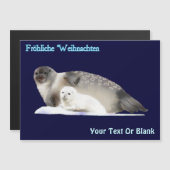 Fröhliche Weihnachten - Ringed-Siegel Magnetkarte (Vorne/Hinten)