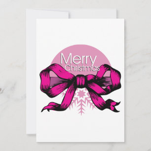 Fröhliche Weihnachten Rosa Schleife Einladung