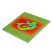 fröhliche Weihnachten rot/grün Fliese (Seite)