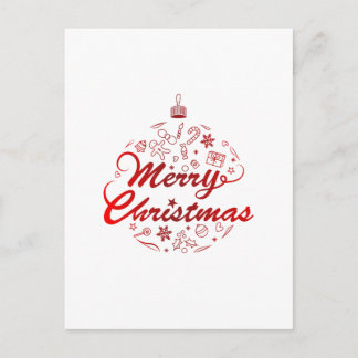 Fröhliche Weihnachten Rote Troddel-Ornament-Weihna Einladungspostkarte
