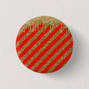Fröhliche Weihnachten - Roter Glitzer Button