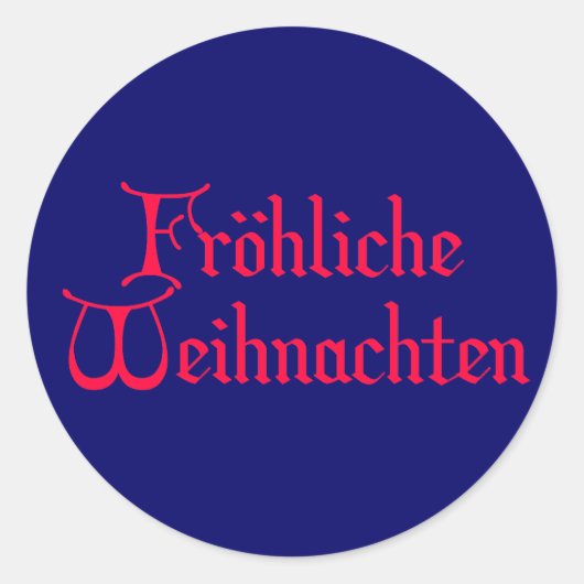 fröhliche Weihnachten Runder Aufkleber (Vorderseite)