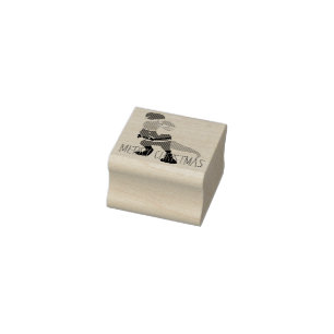 fröhliche Weihnachten, santa claus dinosaurier Cha Gummistempel