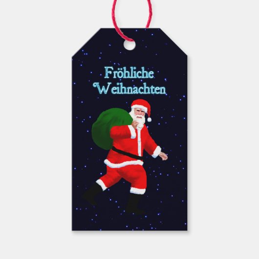 Frohliche Weihnachten - Santa Claus Geschenkanhänger (Vorderseite)