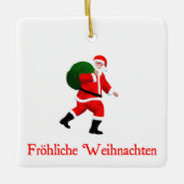Frohliche Weihnachten - Santa Claus Keramikornament (Vorderseite)