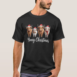 Fröhliche Weihnachten Santa Highland Kuh Santa Xma T-Shirt