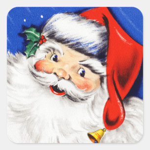 Fröhliche Weihnachten Santa Quadratischer Aufkleber