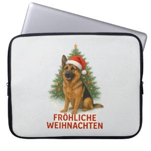 Fröhliche Weihnachten Schäferhund weihnachtshund Laptopschutzhülle