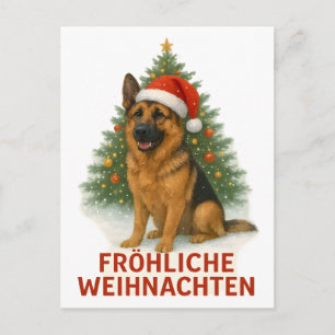 Fröhliche Weihnachten Schäferhund weihnachtshund Postkarte