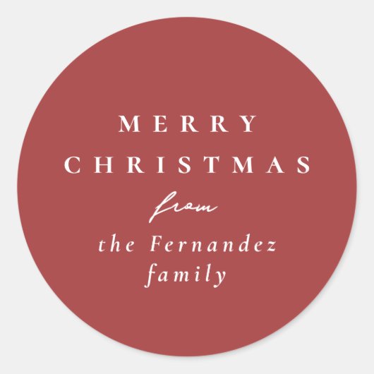 Fröhliche Weihnachten schlichte, elegante Weihnach Runder Aufkleber (Vorderseite)