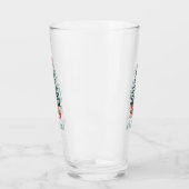 Fröhliche Weihnachten Schnee bedeckter Kiefernbaum Glas (Links)