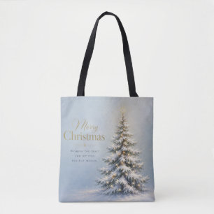 Fröhliche Weihnachten Schnee-Tanne Tasche