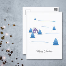Fröhliche Weihnachten & Schneeerlebnisse Postkarte