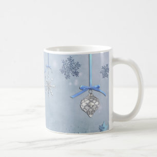 Fröhliche Weihnachten Schneefall Wald  Kaffeetasse