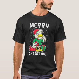Fröhliche Weihnachten Schneeflocke Bauernhof Tier T-Shirt