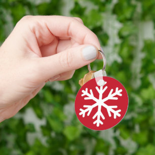 Fröhliche Weihnachten Schneeflocke Urlaub Winter Schlüsselanhänger