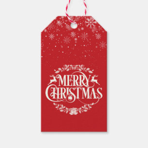 Fröhliche Weihnachten Schneeflocken Geschenkanhänger