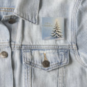 Fröhliche Weihnachten Schneeige Kiefer Button (Beispiel)