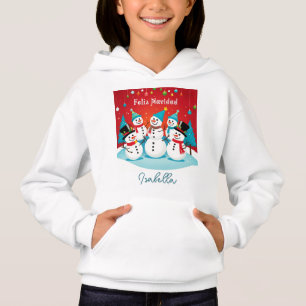 Fröhliche Weihnachten Schneemann personalisierter Hoodie