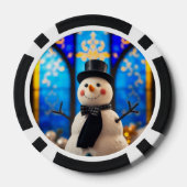 Fröhliche Weihnachten Schneemann Poker Chips (Rückseite)