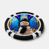 Fröhliche Weihnachten Schneemann Poker Chips (Einzeln)