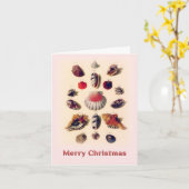 Fröhliche Weihnachten Seashells Rosa Grußkarte Karte (Gelbe Blume)