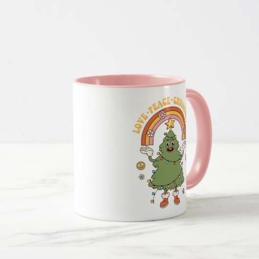 Fröhliche Weihnachten - Sei Groovy und hell Tasse (VorderseiteRechts)