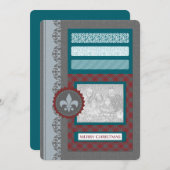 fröhliche Weihnachten (silbrig) Einladung (Vorne/Hinten)