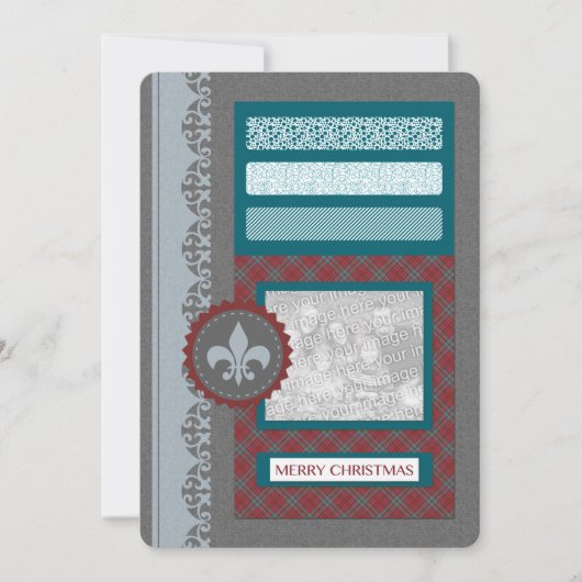 fröhliche Weihnachten (silbrig) Einladung (Vorderseite)