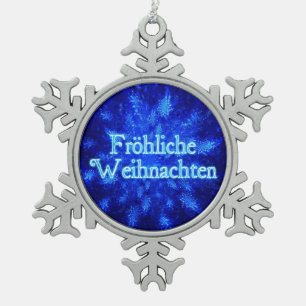 Frohliche Weihnachten - Snowburst Schneeflocken Zinn-Ornament