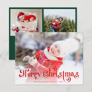 Fröhliche Weihnachten Stylische rote Schrift Foto