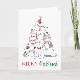 Fröhliche Weihnachten Süße Lustige Katzenliebhaber Karte