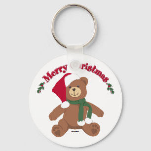 Fröhliche Weihnachten Teddybär Schlüsselanhänger