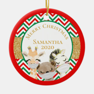 Fröhliche Weihnachten Tiere Gesichtsmasken 2020 Cu Keramik Ornament