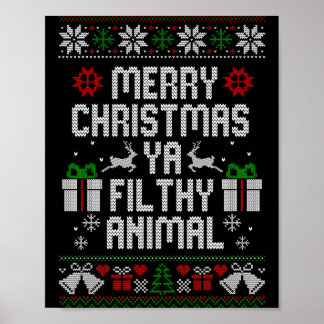 Fröhliche Weihnachten Tierisches schmutziges Ya We Poster