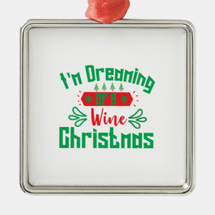 Fröhliche Weihnachten träume ich von einem Weinfes Ornament Aus Metall