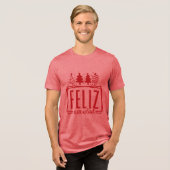 Fröhliche Weihnachten Tri-Blend Shirt (Vorderseite voll)