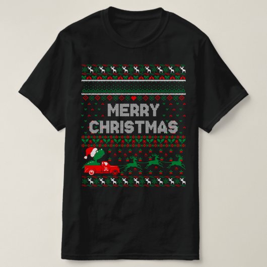 fröhliche Weihnachten Ugly Weihnachts-Sweater T-Shirt (Design vorne)